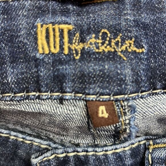 KUT from the Kloth Distressed 5-Pocket Bootcut Double Stitched Jeans- Size 4 - Picture 13 of 16